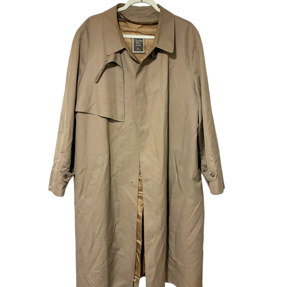 Christian Dior Monsieur Tan Men’s Vintage Luxury Belted Trench Coat Size 44L